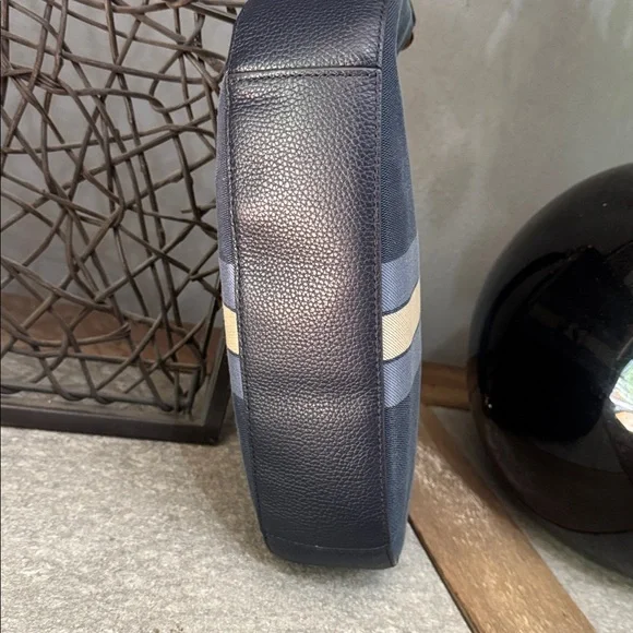 Coach Dark Blue and Gold Stripe Shoulder Bag - Picture 3 of 7